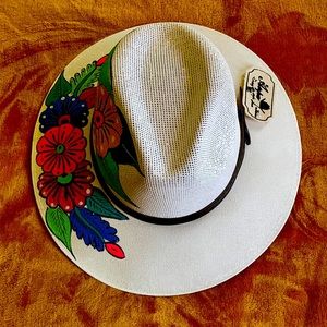 “Authentic Mexican” hand painted Panama style hat!!!